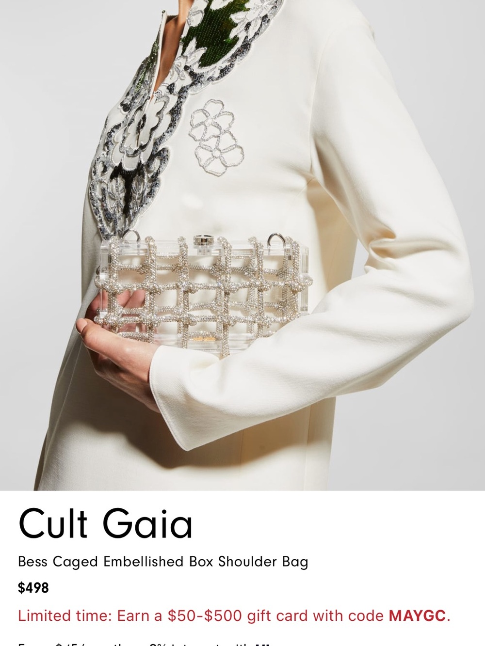 cult gaia Bess Caged Embellished Box Shoulder Bag - Picture 3 of 8